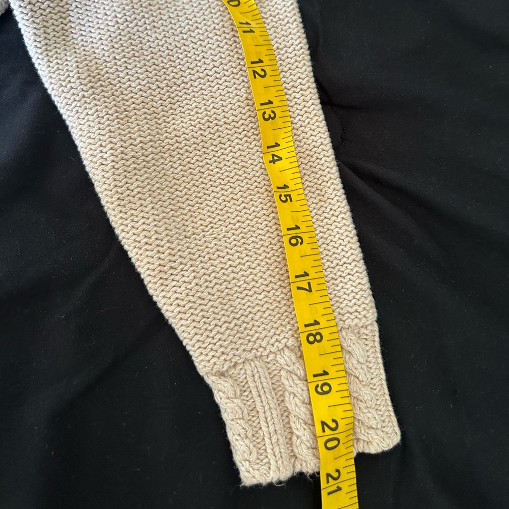 Elegant Cream Cable Knit Sweater 100% cotton - Picture 9 of 10